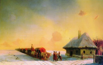 chumaks en la pequeña Rusia Romántico Ivan Aivazovsky Ruso Pinturas al óleo